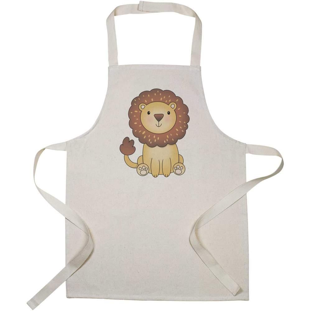 'Friendly Lion' Kids Canvas Cooking Apron - Children's Kitchen Bib for Baking, Crafts and Messy Play (AP00079575)