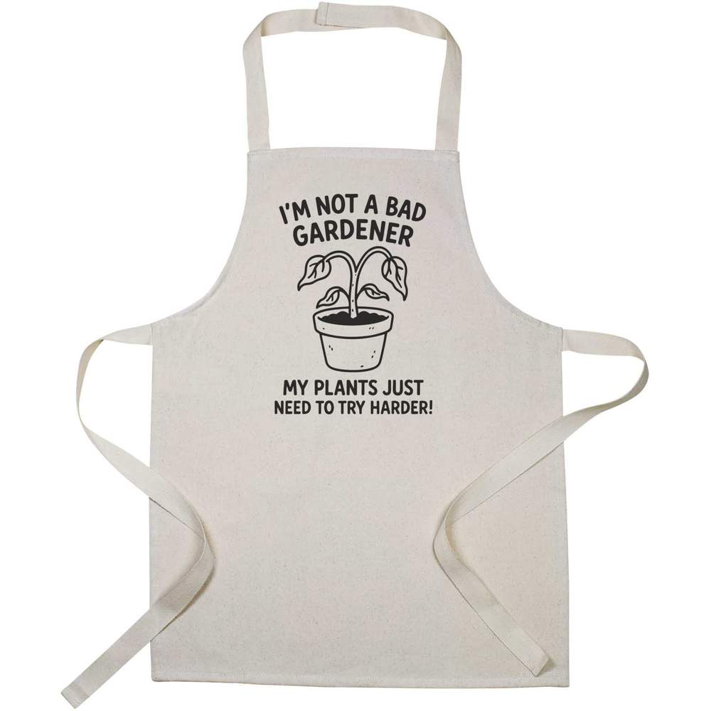 'Im Not a Bad Gardener' Kids Canvas Cooking Apron - Children's Kitchen Bib for Baking, Crafts and Messy Play (AP00080954)