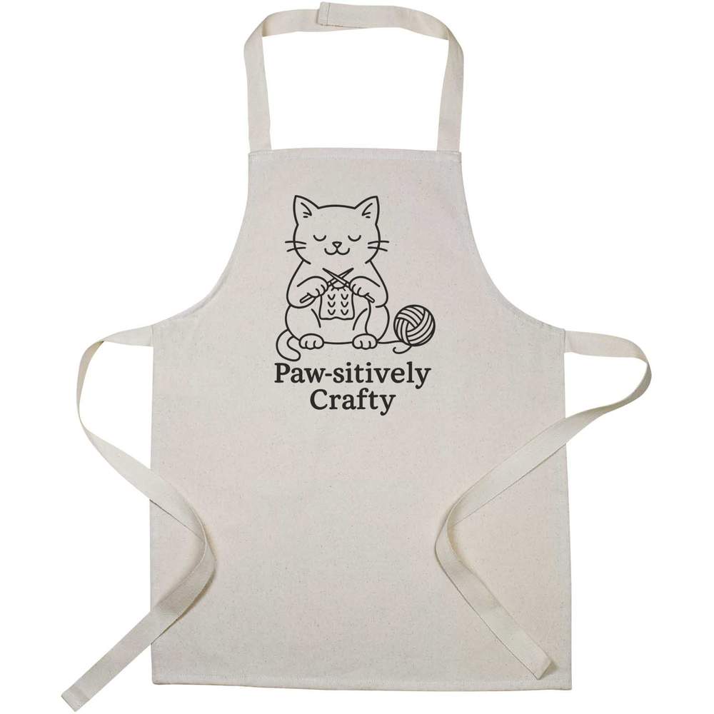 'Crafty Cat' Kids Canvas Cooking Apron - Children's Kitchen Bib for Baking, Crafts and Messy Play (AP00081567)