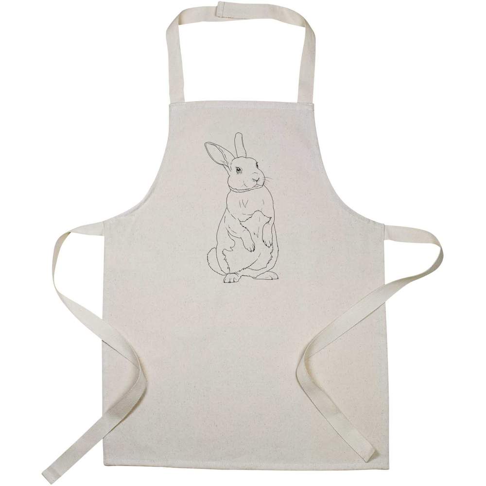 'Standing Rabbit Animal' Kids Canvas Cooking Apron - Children's Kitchen Bib for Baking, Crafts and Messy Play (AP00082117)