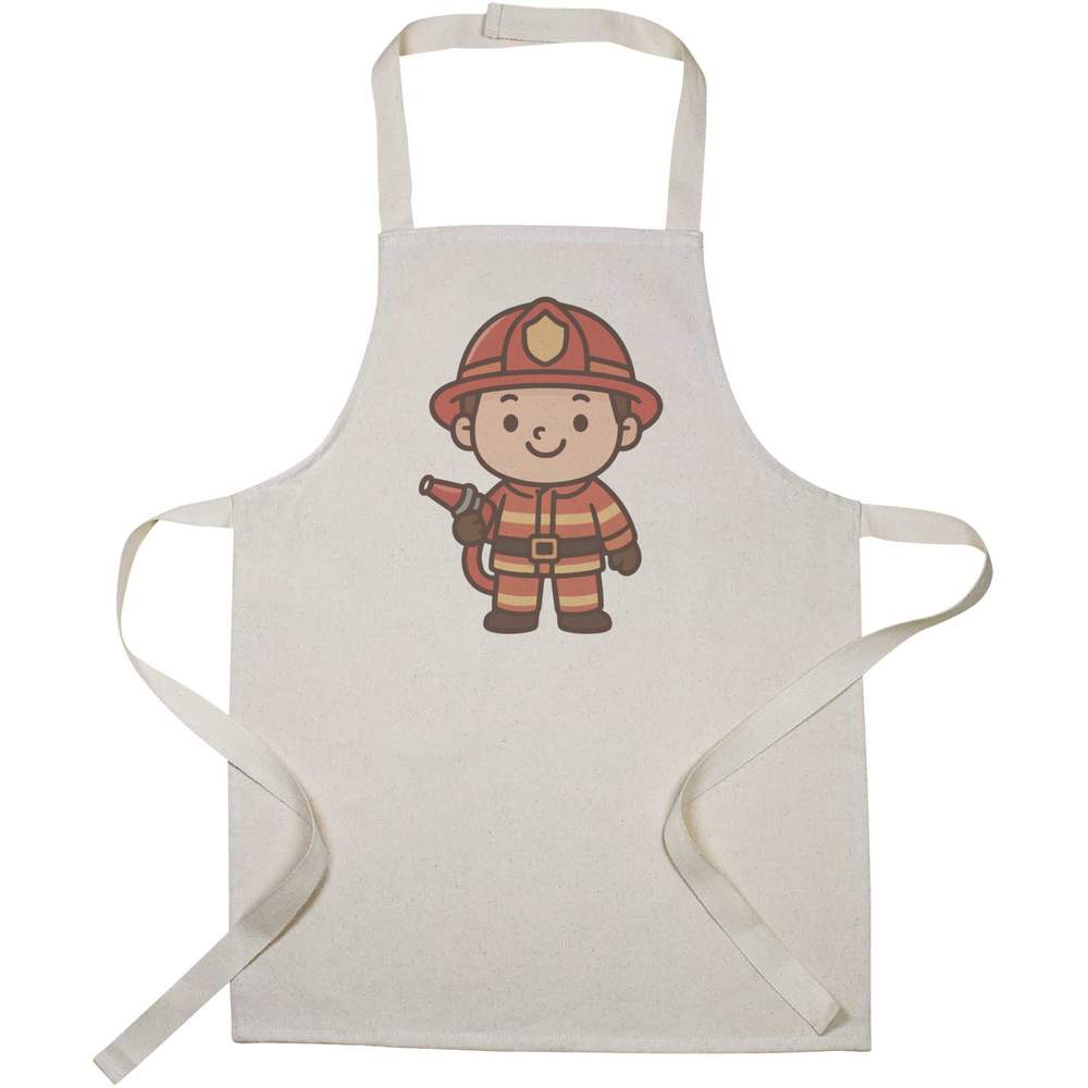 'Fire Fighter Uniform' Kids Canvas Cooking Apron - Children's Kitchen Bib for Baking, Crafts and Messy Play (AP00082393)