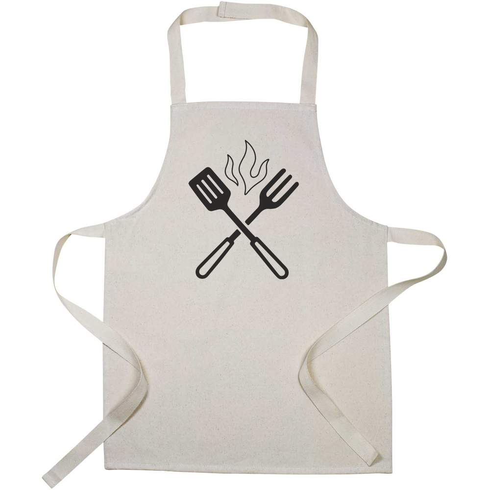 'Grilling Tools' Kids Canvas Cooking Apron - Children's Kitchen Bib for Baking, Crafts and Messy Play (AP00085040)