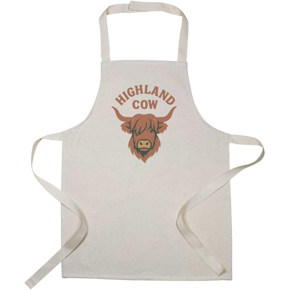'Highland Cattle Head' Kid’s Cooking Apron (AP00085130)