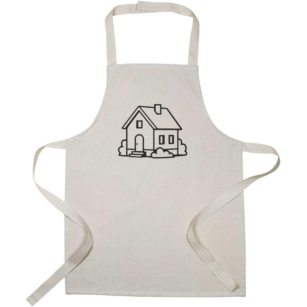 'Cosy Home' Kids Canvas Cooking Apron - Children's Kitchen Bib for Baking, Crafts and Messy Play (AP00085478)