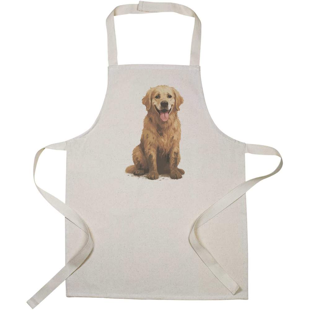 'Happy Golden Retriever Covered In Mud' Kid’s Cooking Apron (AP00085806)