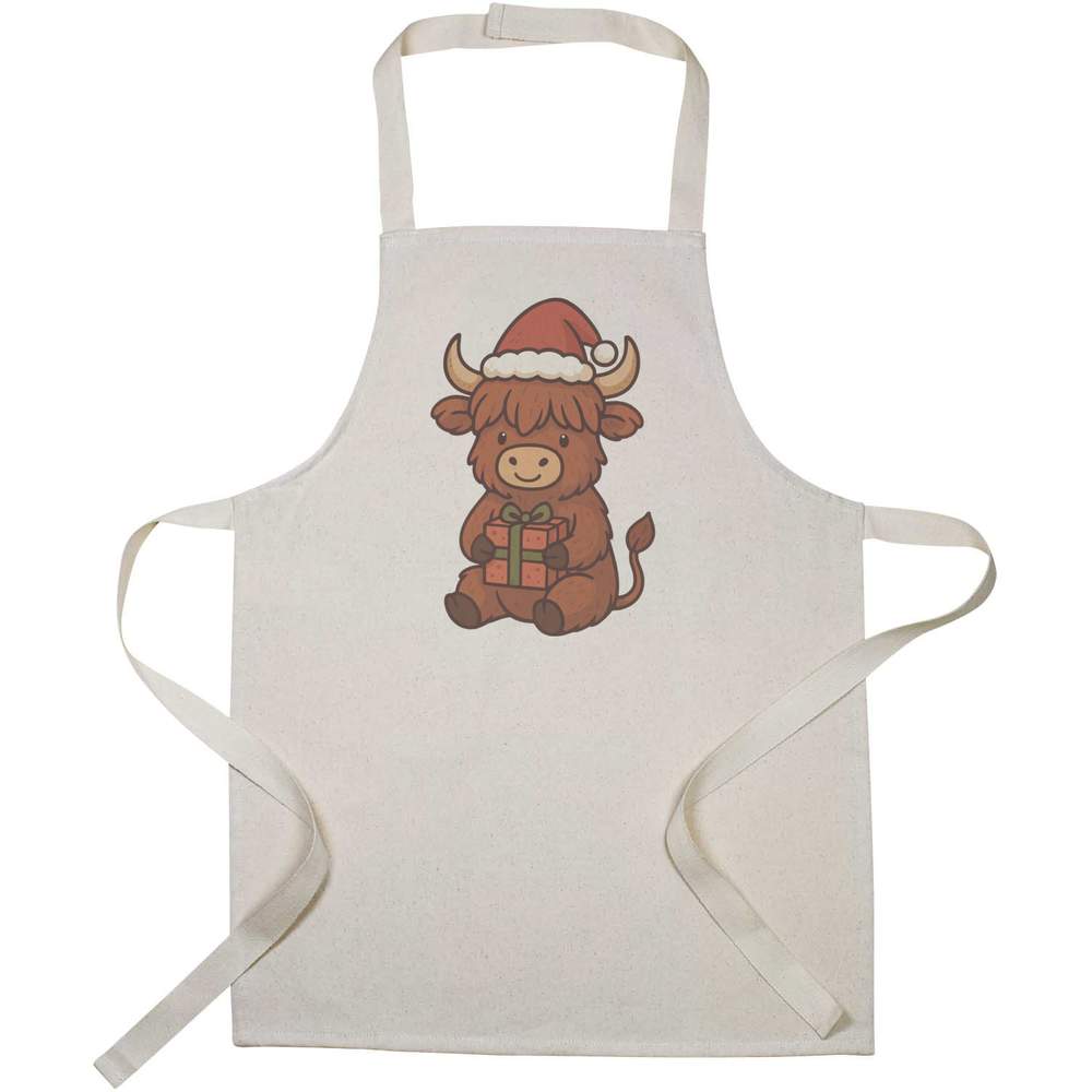 'Festive Highland Cow' Kid’s Cooking Apron (AP00085993)