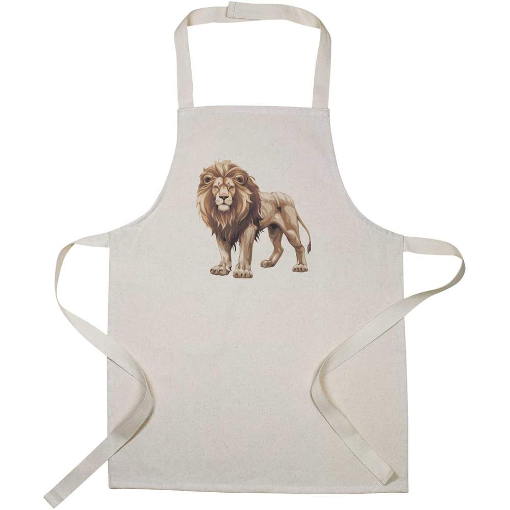 'Majestic Lion' Kids Canvas Cooking Apron - Children's Kitchen Bib for Baking, Crafts and Messy Play (AP00089331)