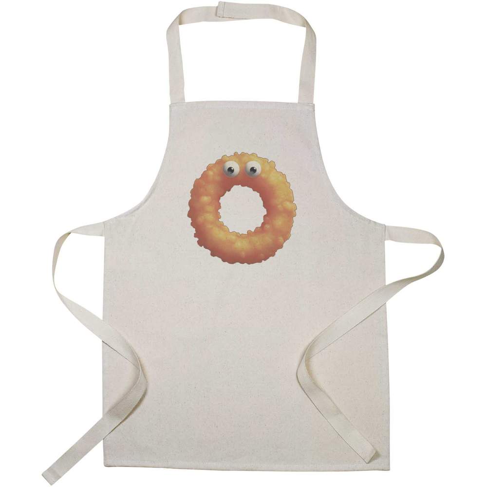 'Funny Fried Onion Ring' Kids Canvas Cooking Apron - Children's Kitchen Bib for Baking, Crafts and Messy Play (AP00090044)