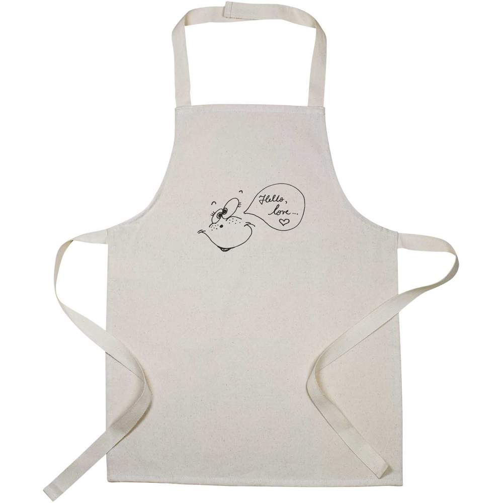 'hello love' Kids Canvas Cooking Apron - Children's Kitchen Bib for Baking, Crafts and Messy Play (AP00090680)