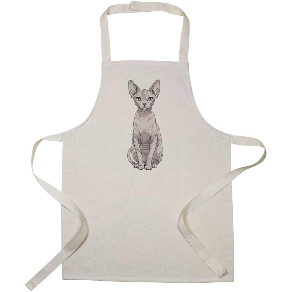 'Sphynx Cat' Kids Canvas Cooking Apron - Children's Kitchen Bib for Baking, Crafts and Messy Play (AP00090916)