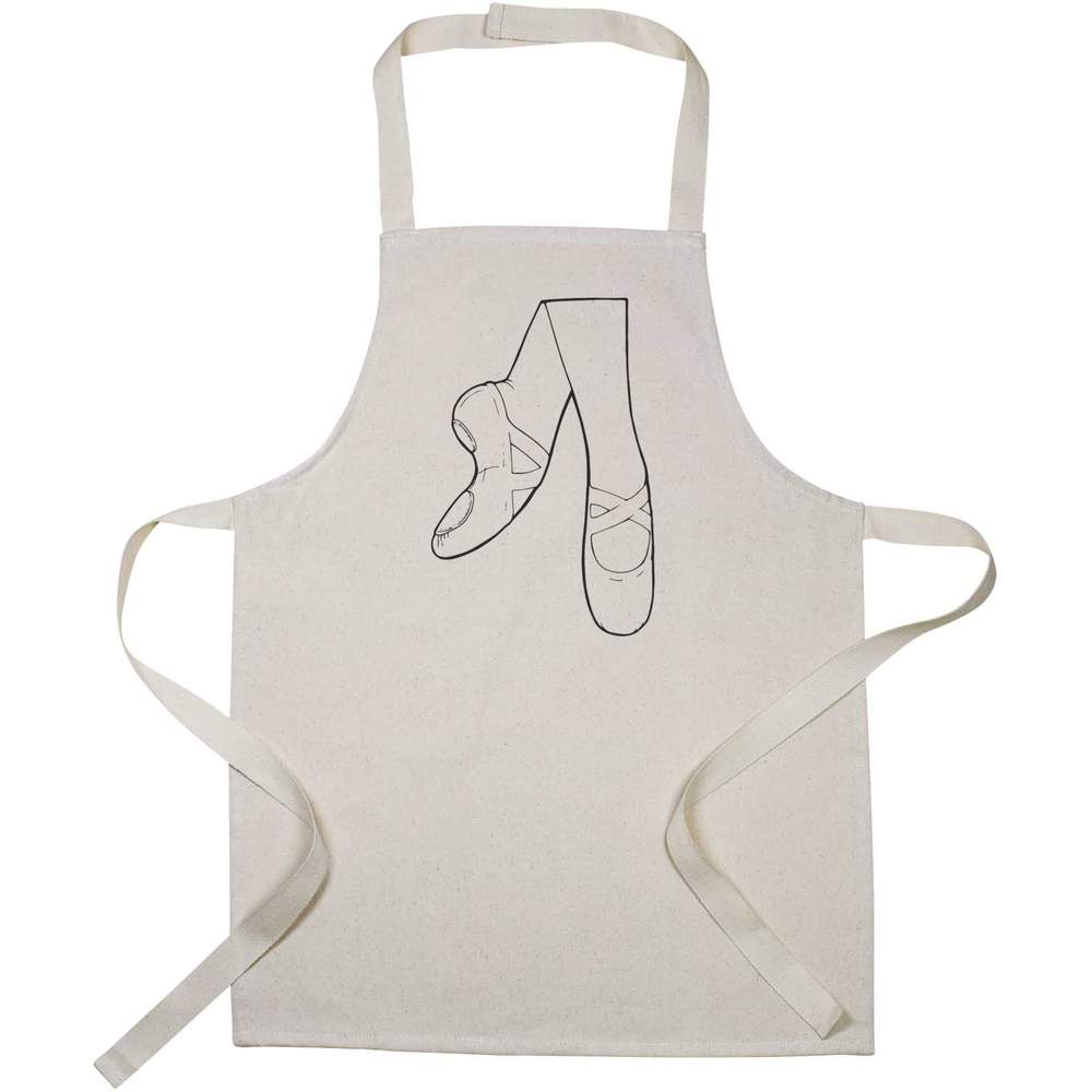'Ballerina Shoes' Kids Canvas Cooking Apron - Children's Kitchen Bib for Baking, Crafts and Messy Play (AP00090950)