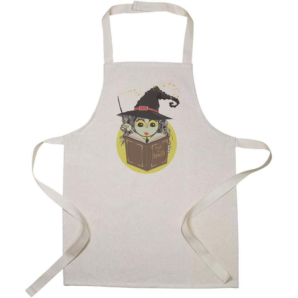 'Book of Spells' Kids Canvas Cooking Apron - Children's Kitchen Bib for Baking, Crafts and Messy Play (AP00091076)