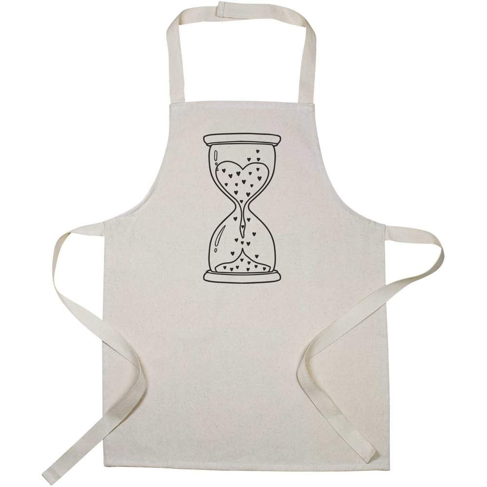 'Love Hourglass' Kids Canvas Cooking Apron - Children's Kitchen Bib for Baking, Crafts and Messy Play (AP00091936)