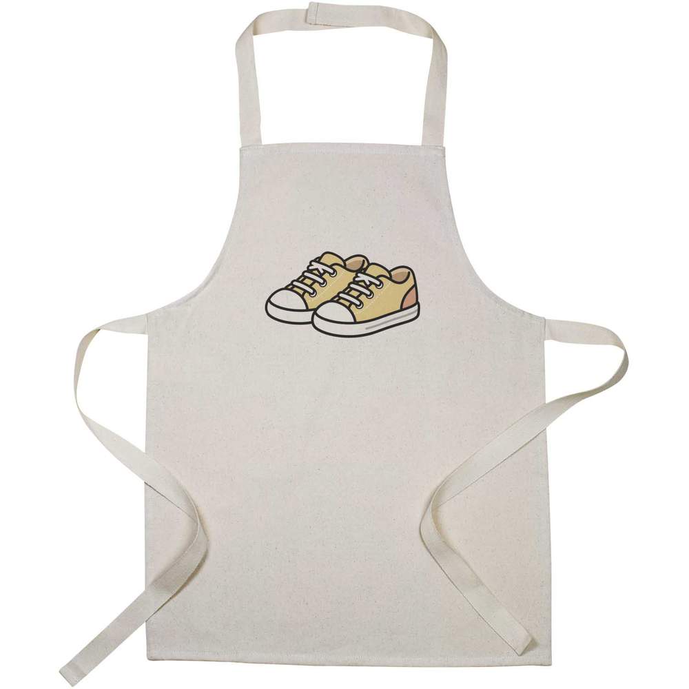 'Cute Yellow Sneakers' Kids Canvas Cooking Apron - Children's Kitchen Bib for Baking, Crafts and Messy Play (AP00092274)