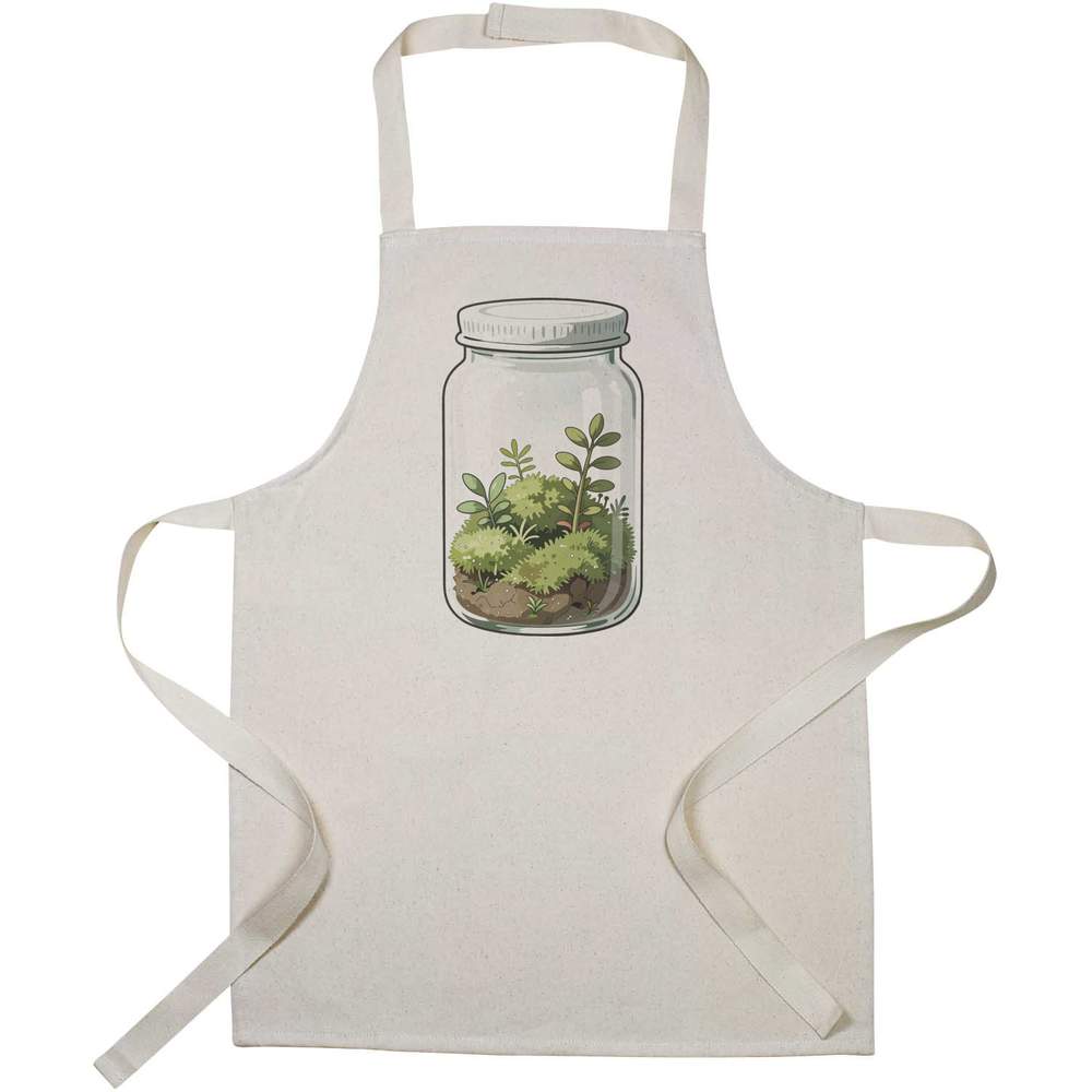 'Terrarium in Jar' Kids Canvas Cooking Apron - Children's Kitchen Bib for Baking, Crafts and Messy Play (AP00093555)