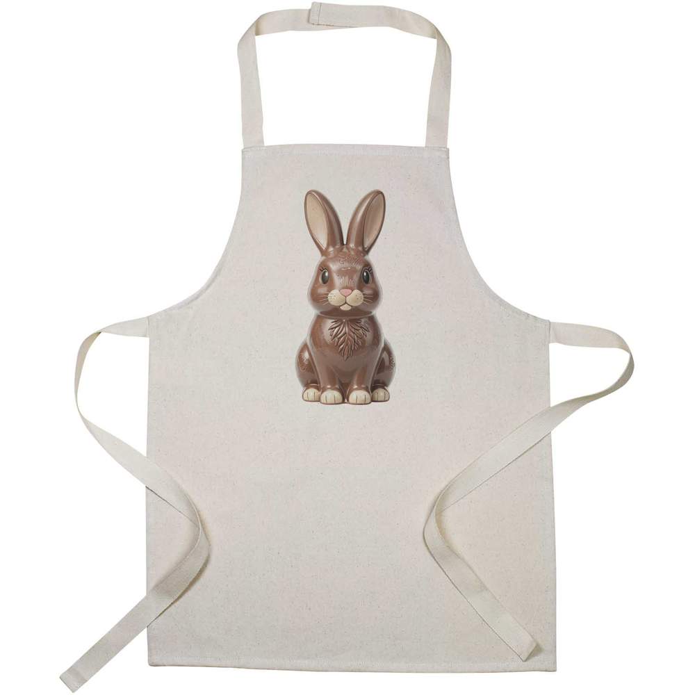 'Chocolate Easter Bunny' Kids Canvas Cooking Apron - Children's Kitchen Bib for Baking, Crafts and Messy Play (AP00093798)