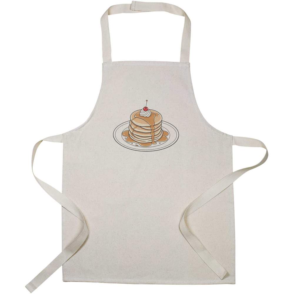 'Pancakes with Syrup' Kids Canvas Cooking Apron - Children's Kitchen Bib for Baking, Crafts and Messy Play (AP00093880)