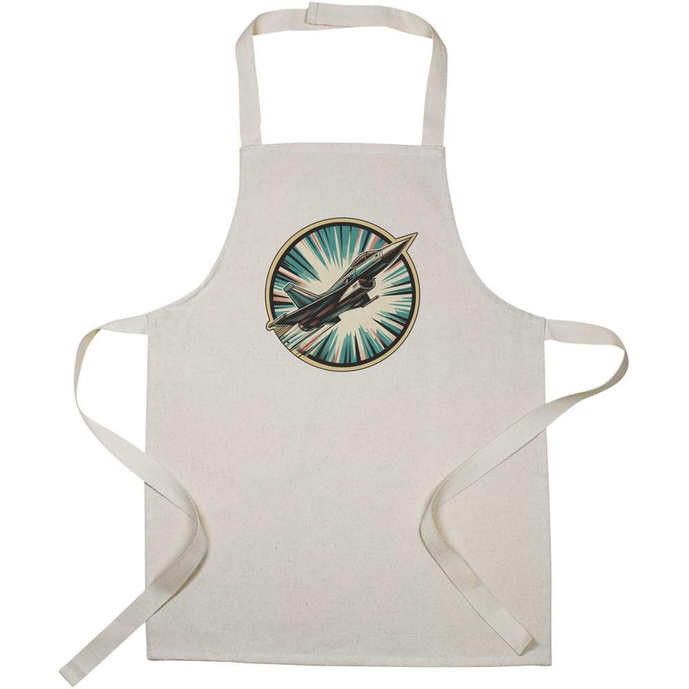 'Jet Fighter Aircraft' Kids Canvas Cooking Apron - Children's Kitchen Bib for Baking, Crafts and Messy Play (AP00094102)