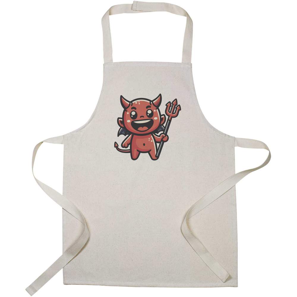 'Cute Red Devil' Kids Canvas Cooking Apron - Children's Kitchen Bib for Baking, Crafts and Messy Play (AP00094344)
