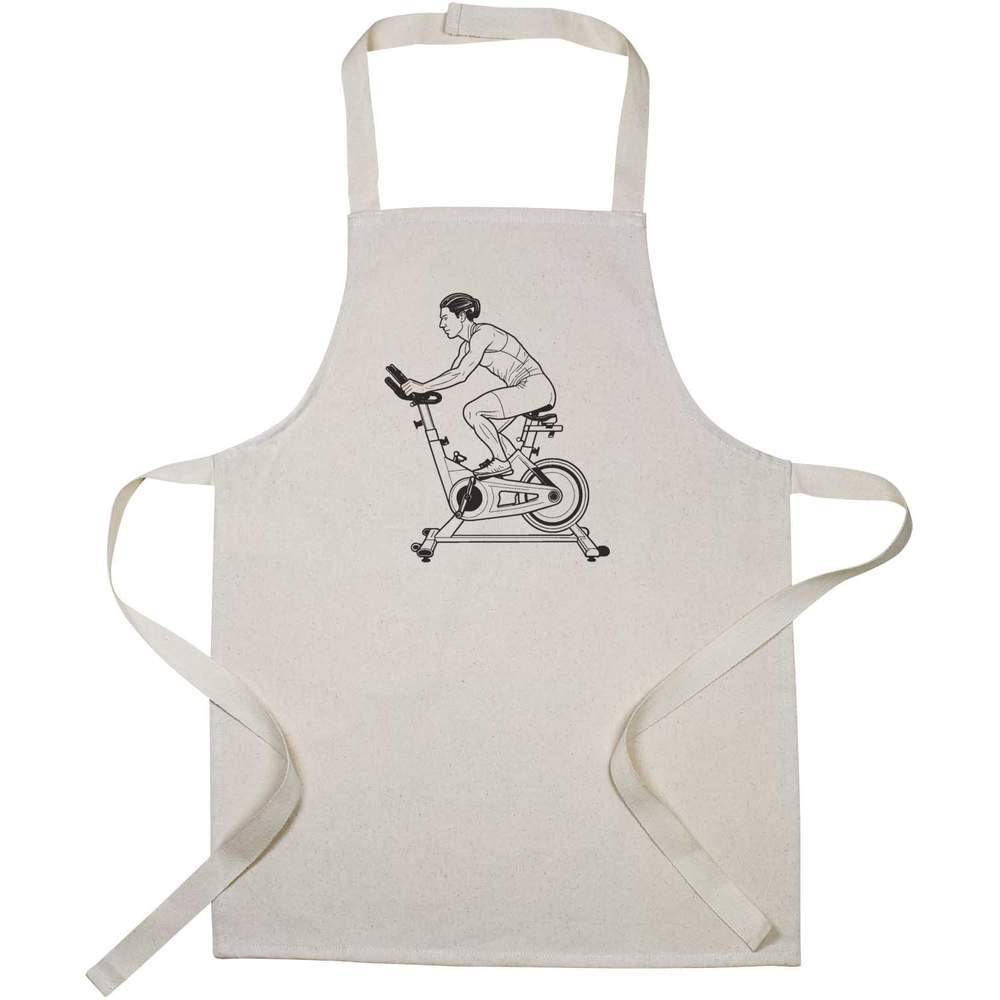 'Spin Bike' Kids Canvas Cooking Apron - Children's Kitchen Bib for Baking, Crafts and Messy Play (AP00094606)
