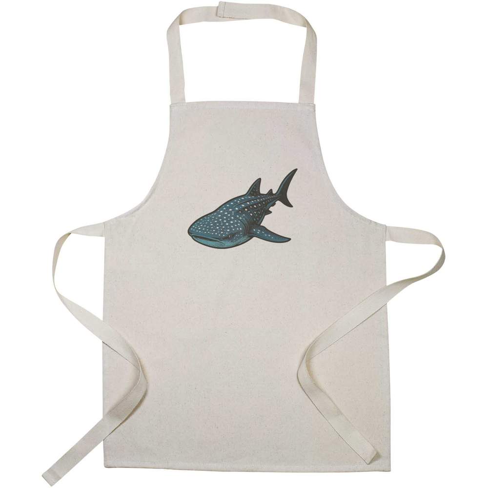 'Whale Shark' Kids Canvas Cooking Apron - Children's Kitchen Bib for Baking, Crafts and Messy Play (AP00095592)