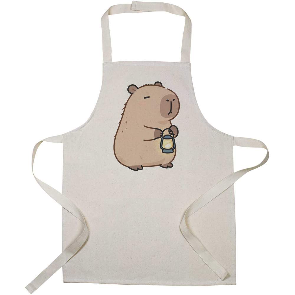 'Capybara with Lantern' Kids Canvas Cooking Apron - Children's Kitchen Bib for Baking, Crafts and Messy Play (AP00096487)