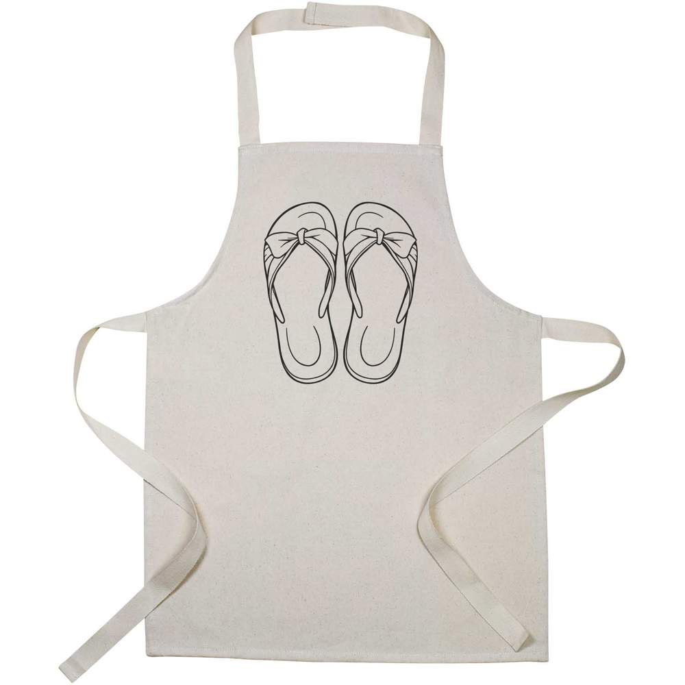'Beach Sandals' Kids Canvas Cooking Apron - Children's Kitchen Bib for Baking, Crafts and Messy Play (AP00096575)