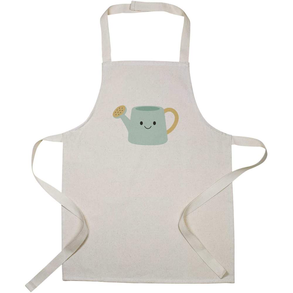'Happy Watering Can' Kids Canvas Cooking Apron - Children's Kitchen Bib for Baking, Crafts and Messy Play (AP00098019)