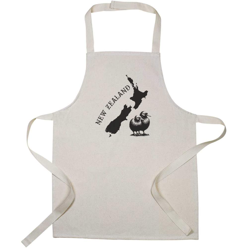 'New Zealand Map' Kids Canvas Cooking Apron - Children's Kitchen Bib for Baking, Crafts and Messy Play (AP00098139)