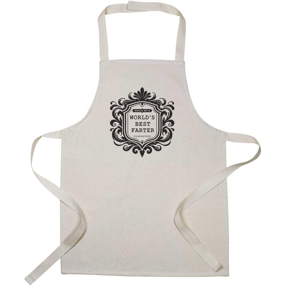 'Worlds Best Farter' Kids Canvas Cooking Apron - Children's Kitchen Bib for Baking, Crafts and Messy Play (AP00098245)