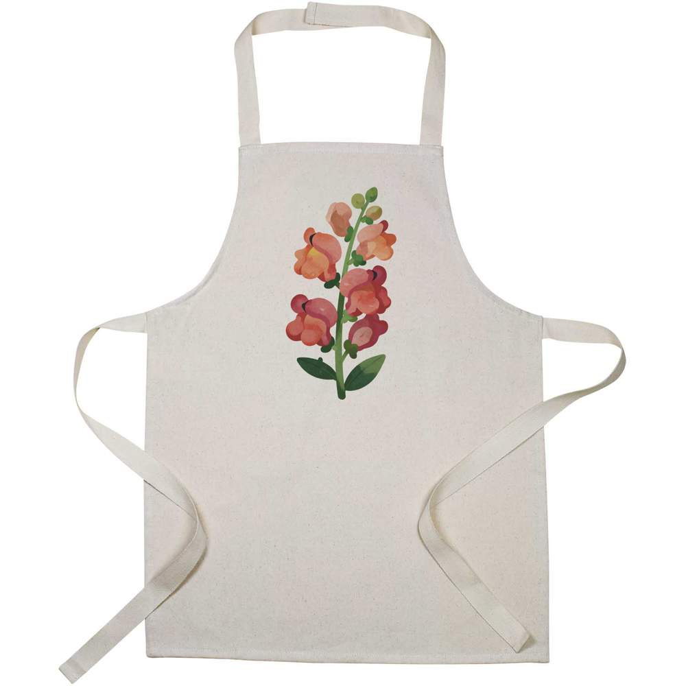 'Snapdragon Flower' Kids Canvas Cooking Apron - Children's Kitchen Bib for Baking, Crafts and Messy Play (AP00098639)
