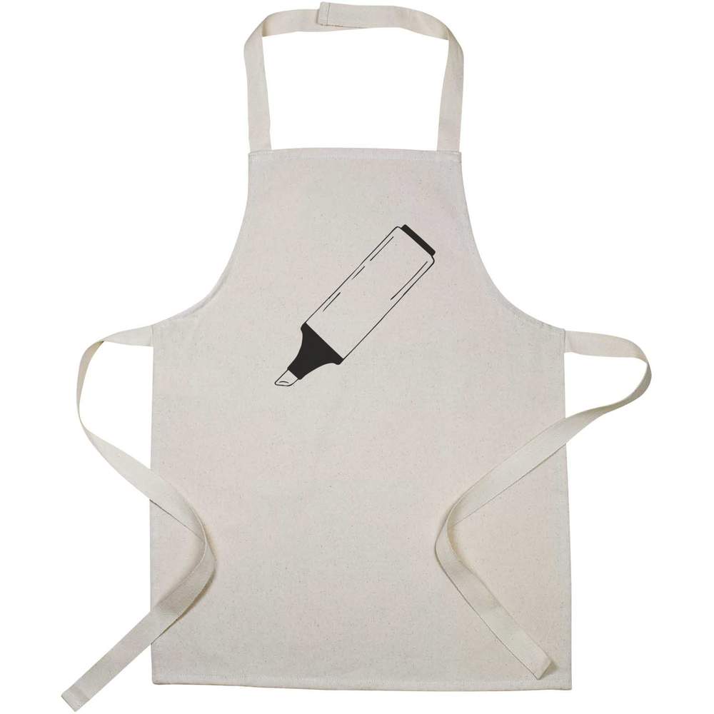 'Highlighter Pen' Kids Canvas Cooking Apron - Children's Kitchen Bib for Baking, Crafts and Messy Play (AP00099148)