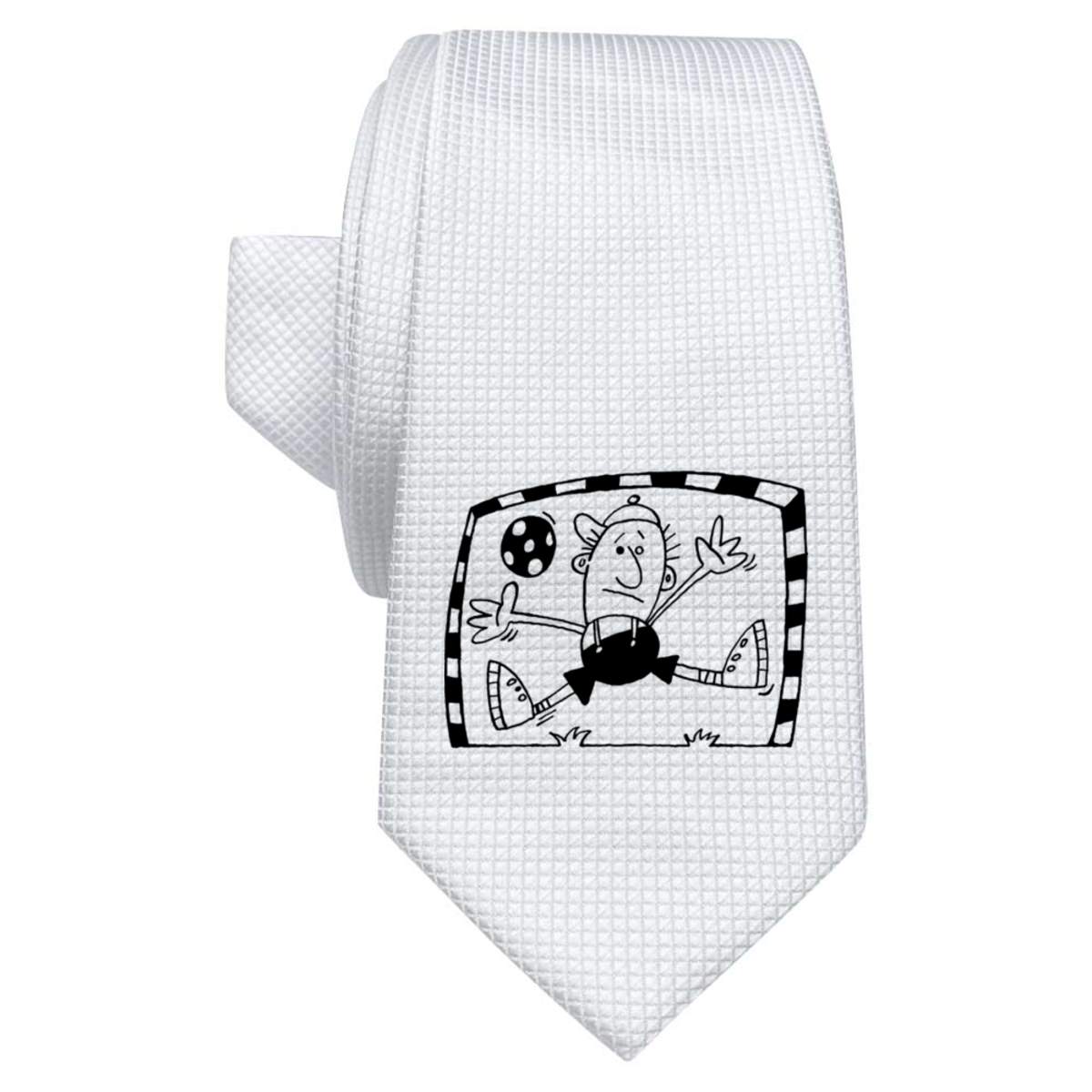 'Footballer' White Tie / Necktie with Gift Box (AT00000143)