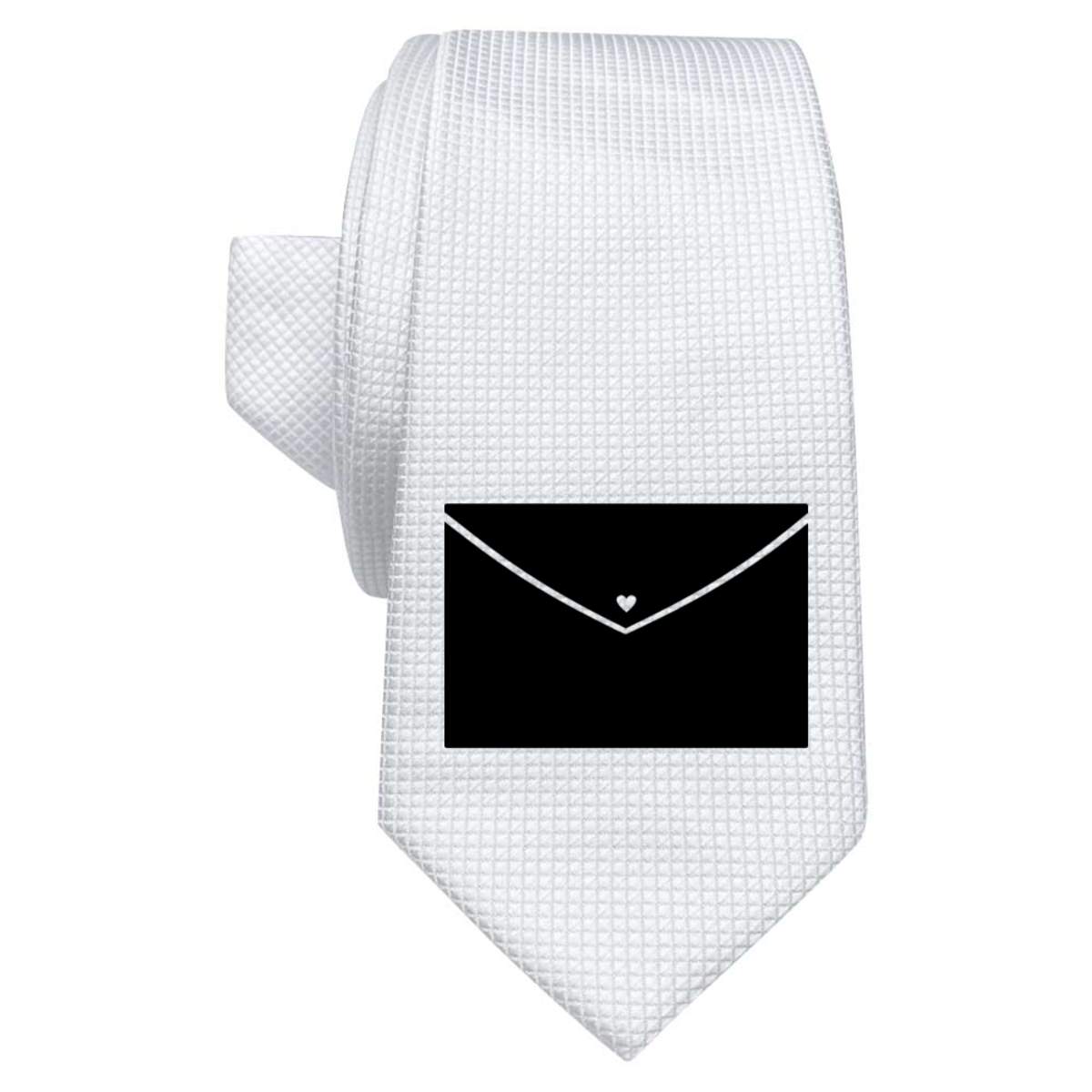 'Envelope' White Tie / Necktie with Gift Box (AT00000214)