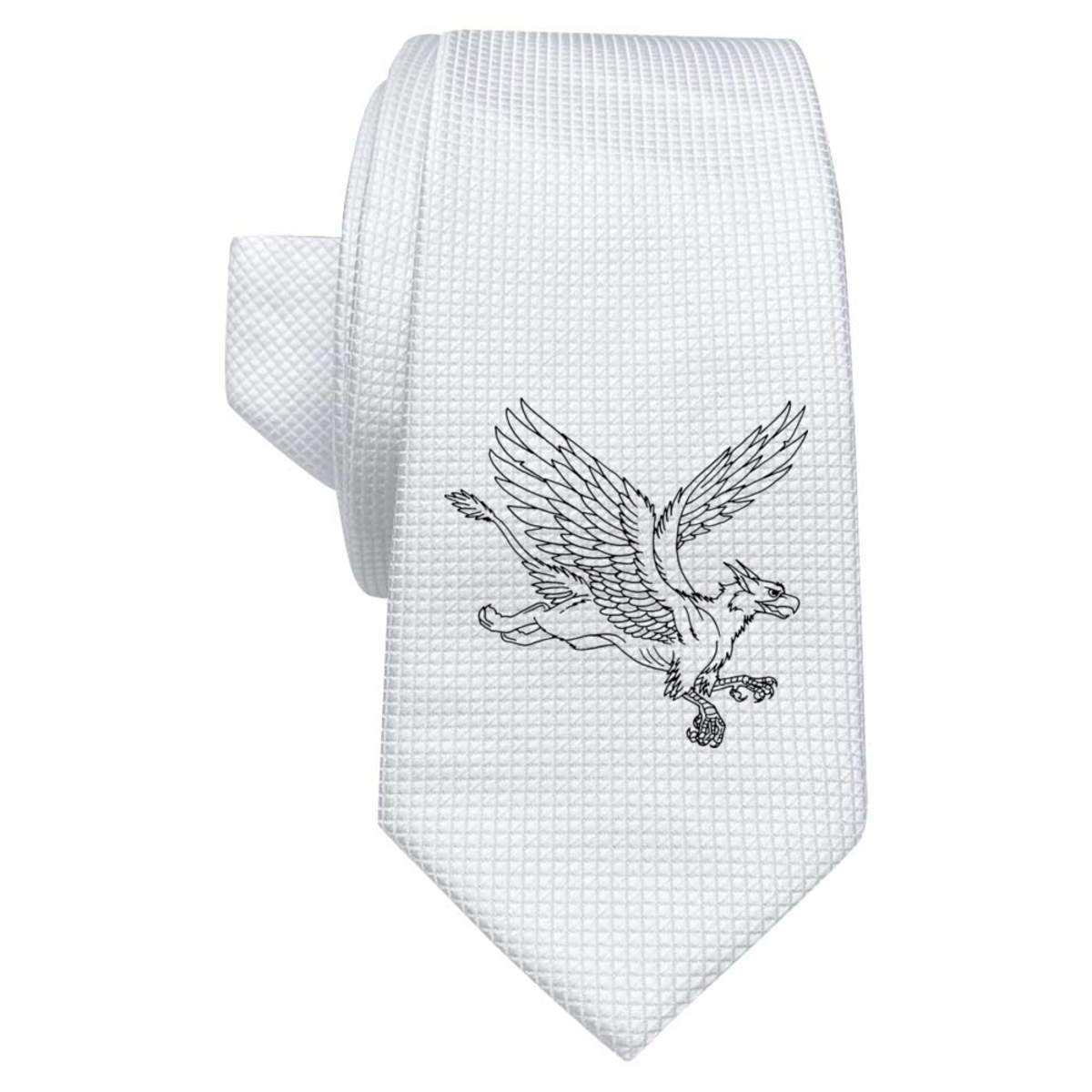 'Griffin' White Tie / Necktie with Gift Box (AT00000656)