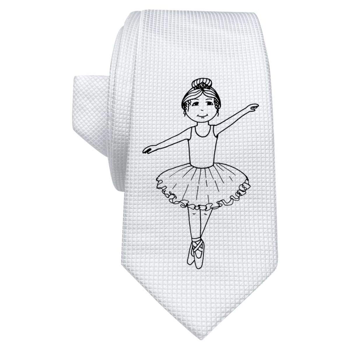 'Ballerina Girl' White Tie / Necktie with Gift Box (AT00001350)