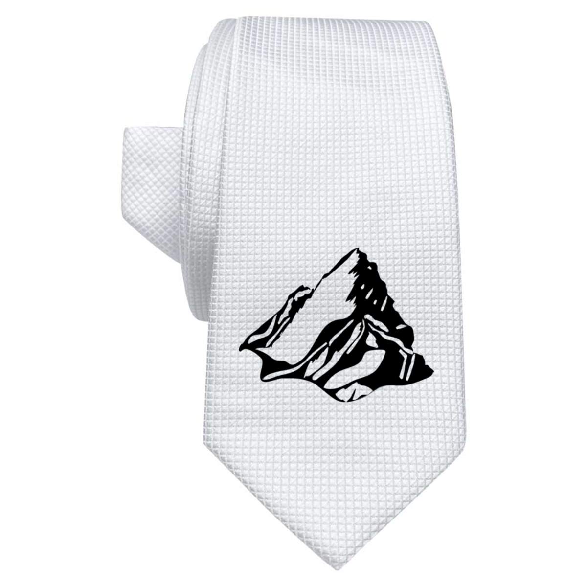 'Mountain' White Tie / Necktie with Gift Box (AT00002010)
