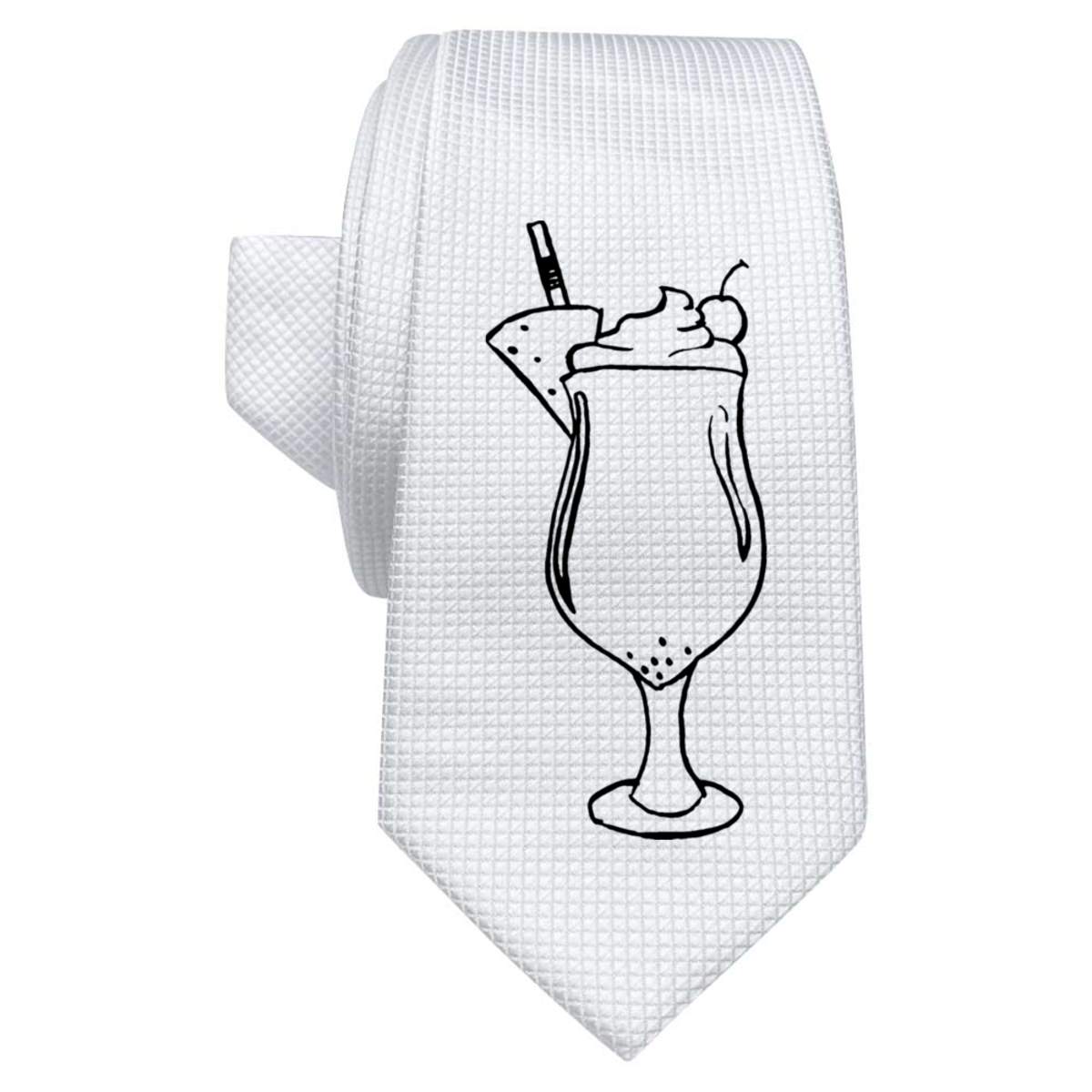 'Pina Colada Cocktail' White Tie / Necktie with Gift Box (AT00002212)