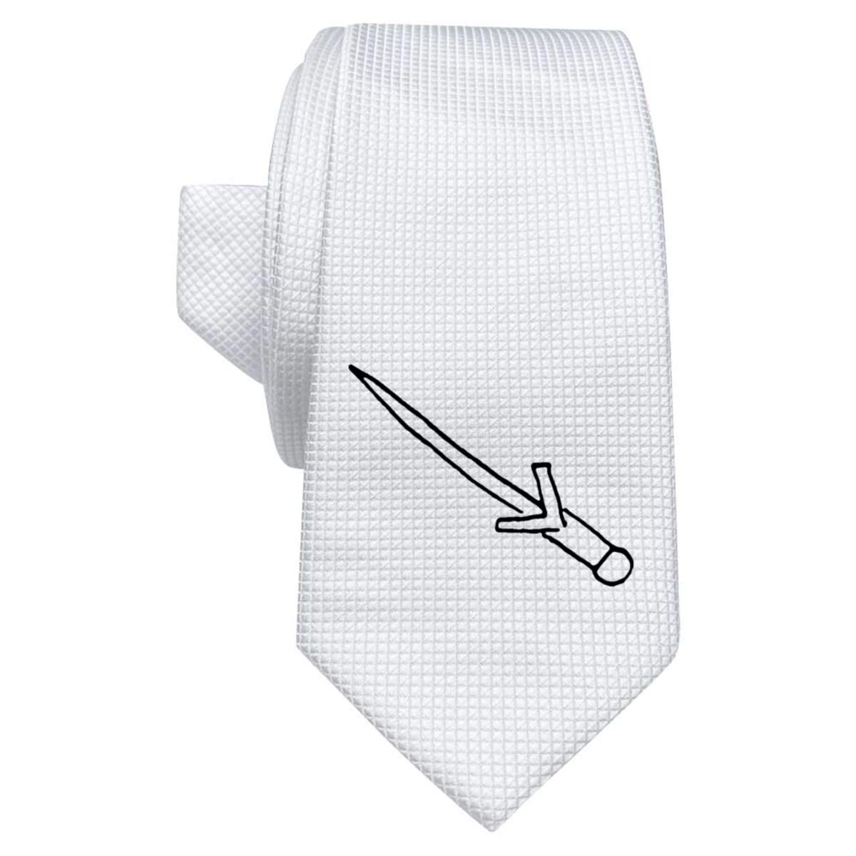 'Dagger' White Tie / Necktie with Gift Box (AT00002684)