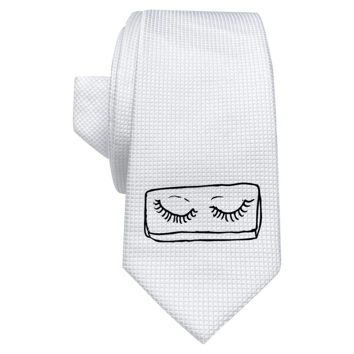 'False Eyelashes' White Tie / Necktie with Gift Box (AT00002974)