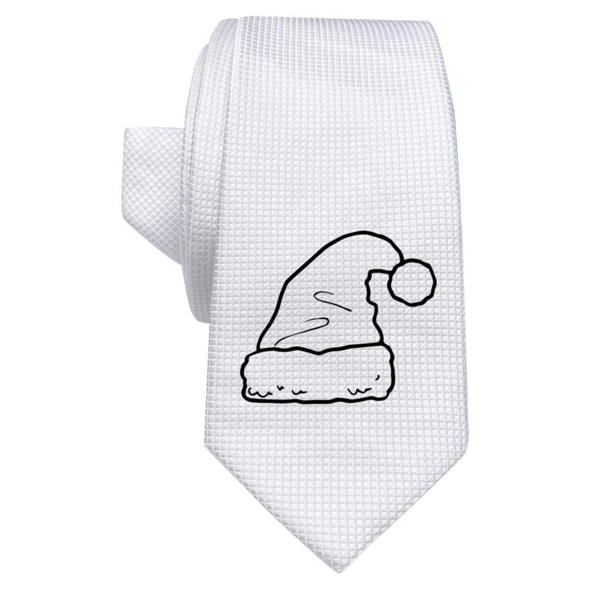 'Santa Hat' White Tie / Necktie with Gift Box (AT00003990)