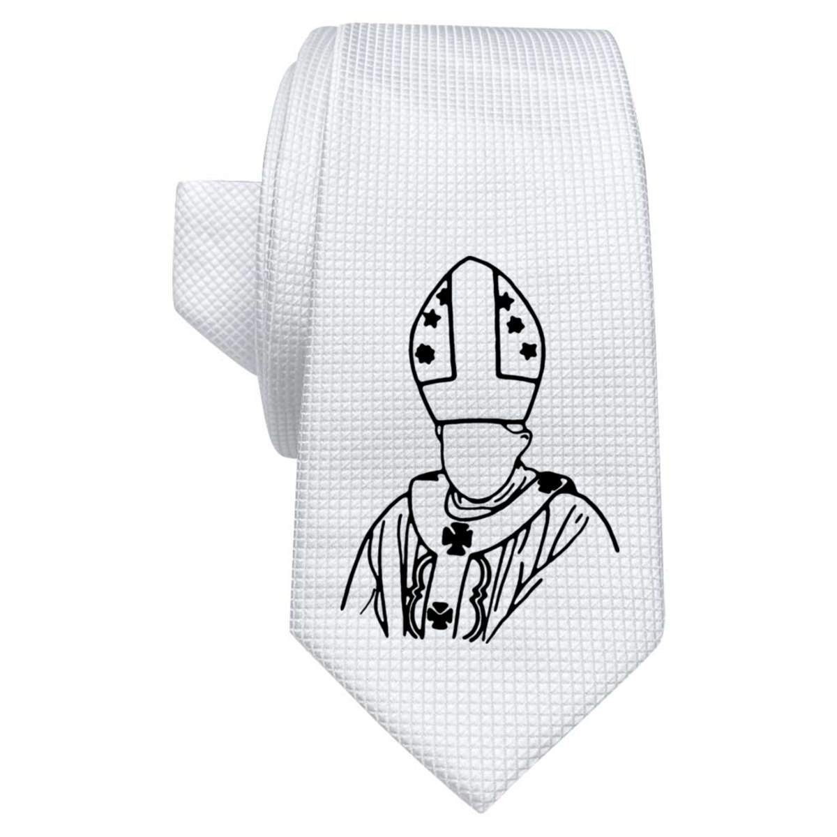 'Pope' White Tie / Necktie with Gift Box (AT00004029)