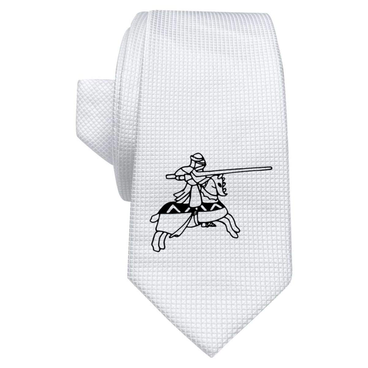 'Jousting Knight' White Tie / Necktie with Gift Box (AT00004036)