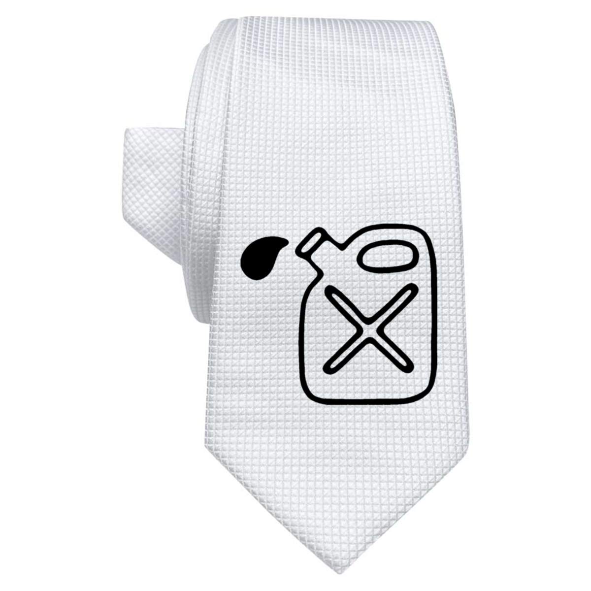 'Petrol Can' White Tie / Necktie with Gift Box (AT00004127)