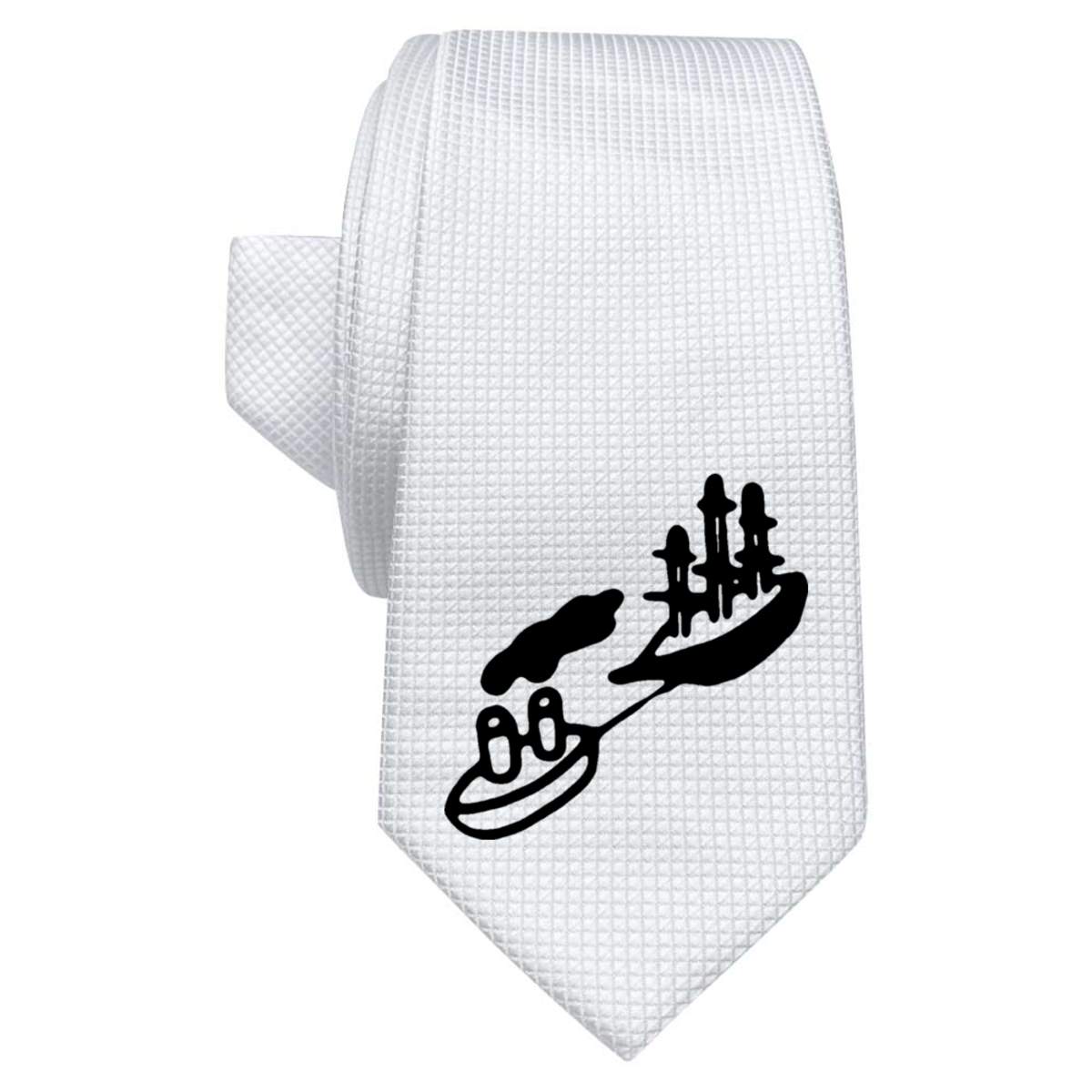 'Tugboat' White Tie / Necktie with Gift Box (AT00004218)