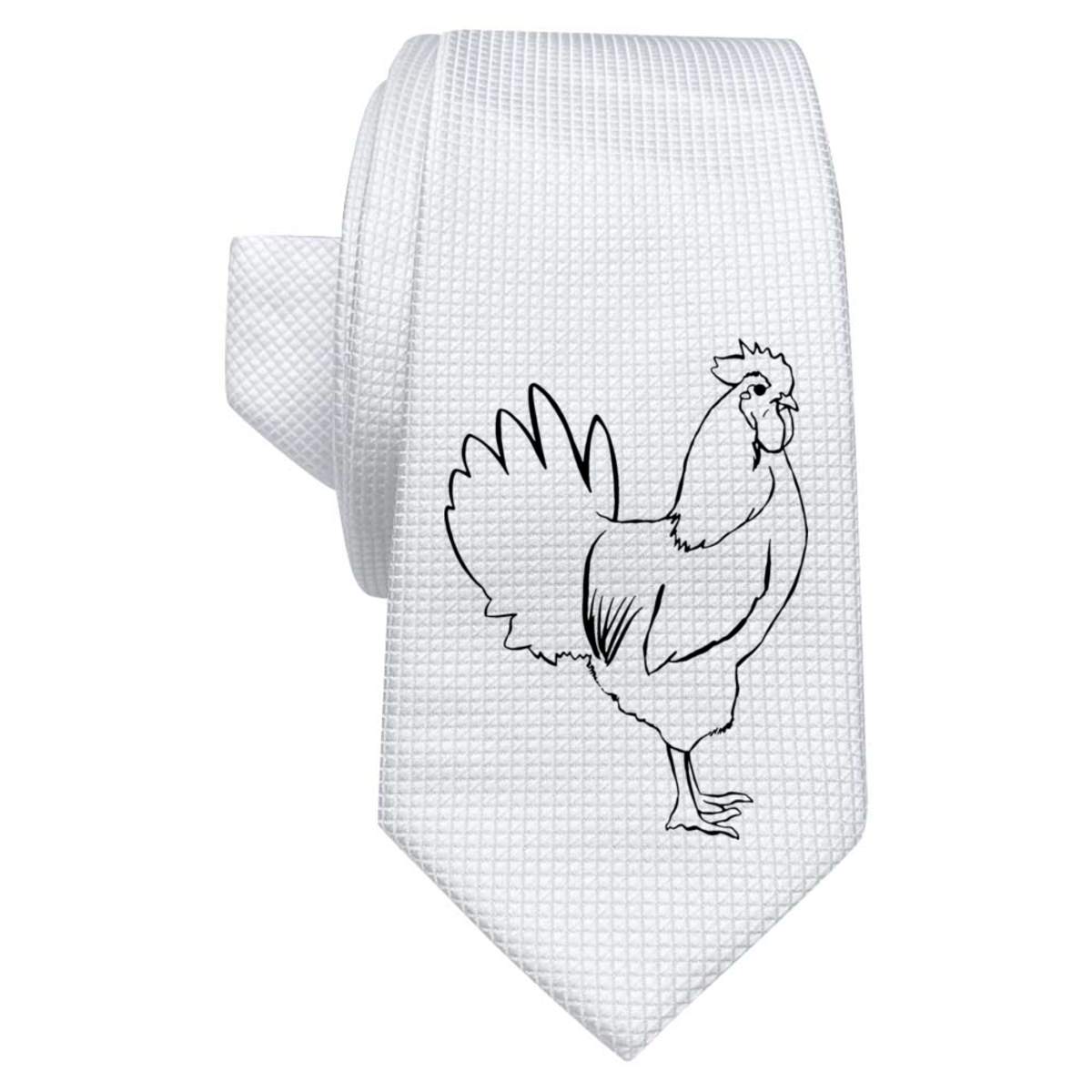 'Chicken' White Tie / Necktie with Gift Box (AT00005120)