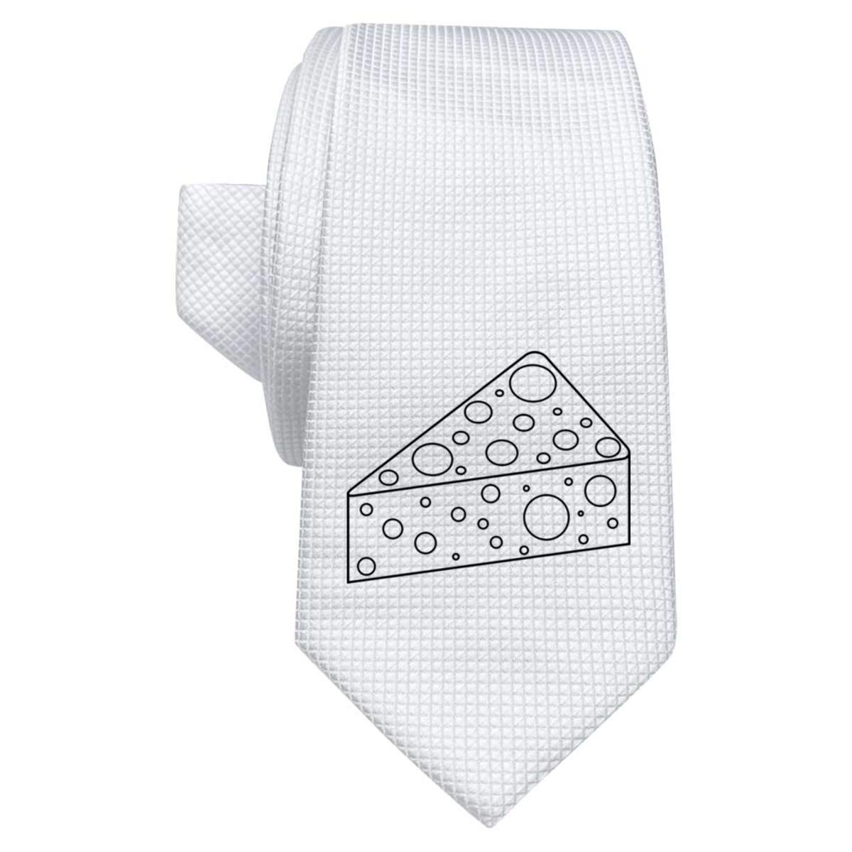 'Swiss Cheese' White Tie / Necktie with Gift Box (AT00005148)