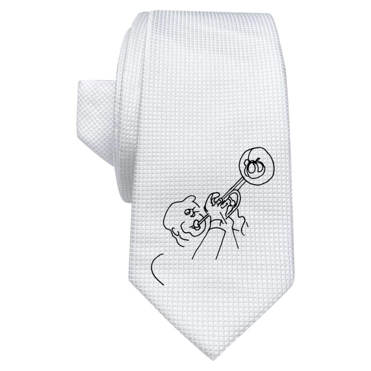 'Trumpet Player' White Tie / Necktie with Gift Box (AT00005191)