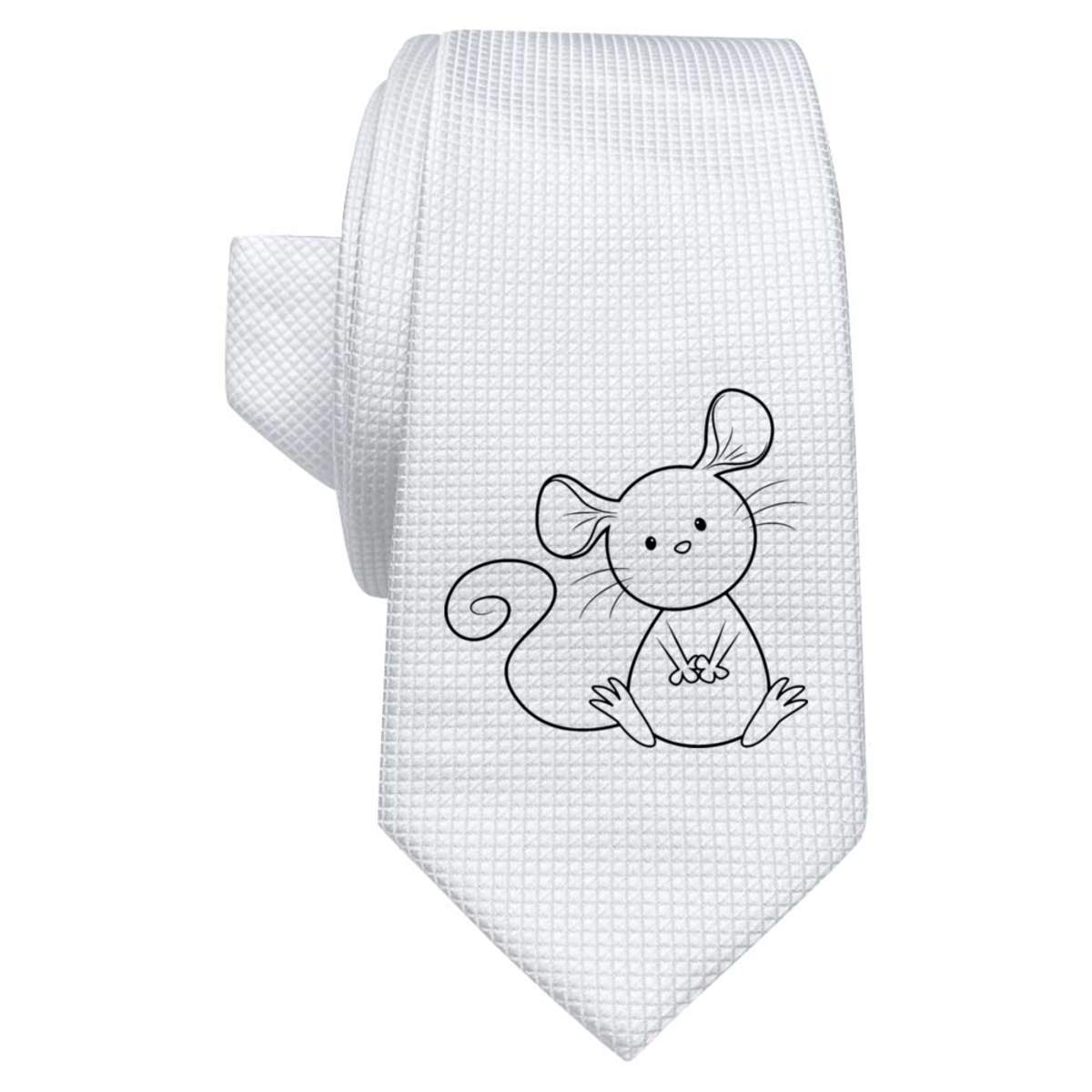 'Mouse' White Tie / Necktie with Gift Box (AT00005250)