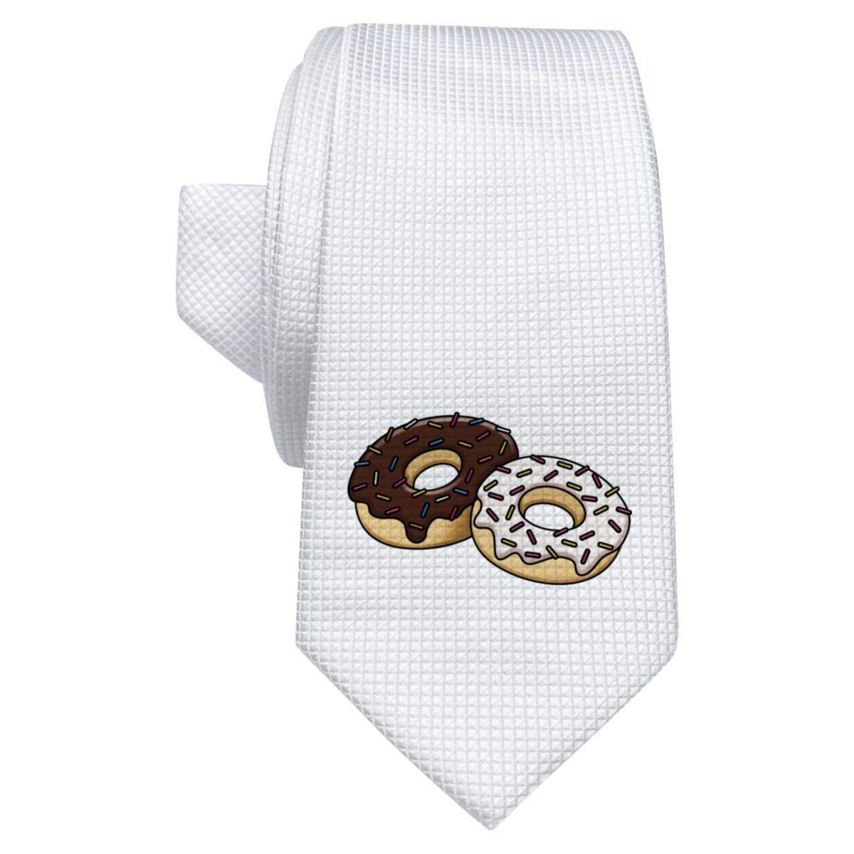 'Doughnuts' White Tie / Necktie with Gift Box (AT00005356)